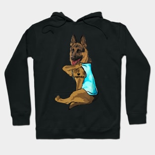 Funny German Shepherd Dog I Love Mother Tattoo T-Shirt Hoodie